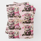 Niedliches Otter-Paar in Liebe-Muster Geschenkpapier Set (Beispiel)