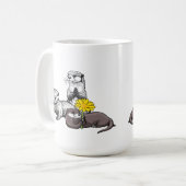 Niedliches Otter-Trio Kaffeetasse (Vorderseite Links)