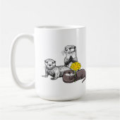 Niedliches Otter-Trio Kaffeetasse (Links)