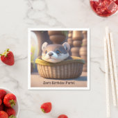 Niedliches Otterbaby in einem Korb - individueller Serviette (Beispiel)