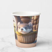 Niedliches Otterbaby in einem Korb - Kleinkinder Pappbecher (Rückseite)