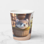 Niedliches Otterbaby in einem Korb - Kleinkinder Pappbecher (Vorderseite)