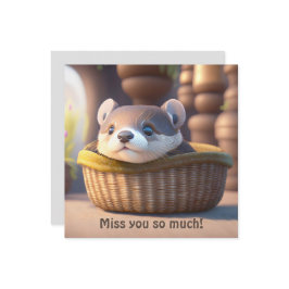 Niedliches Otterbaby in einem Korb - personalisier