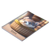 Niedliches Otterbaby in einem Korb - personalisier Notizblock (Linke Seite)