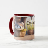 Niedliches Otterbaby in einem Korb - personalisier Tasse (Vorderseite Links)