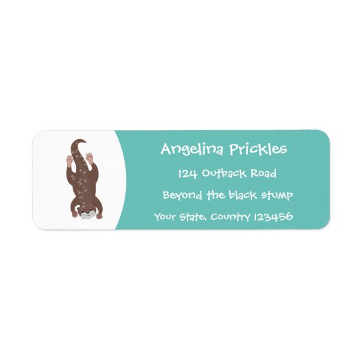 Niedliches Ottertauchen auf aquamariner Cartoon-Ab (Vorne)