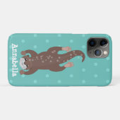 Niedliches Ottertauchen auf aquamariner Cartoon-Ab Case-Mate iPhone Hülle (Rückseite (Horizontal))