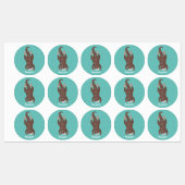 Niedliches Ottertauchen auf aquamariner Cartoon-Ab Etiketten (Blatt)