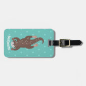 Niedliches Ottertauchen auf aquamariner Cartoon-Ab Gepäckanhänger (Vorderseite horizontal)