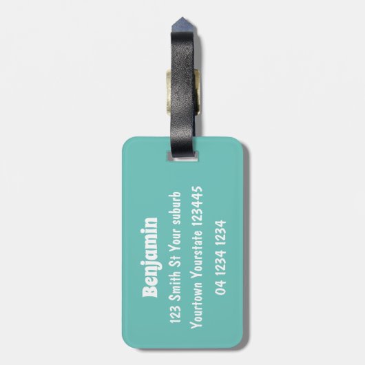 Niedliches Ottertauchen auf aquamariner Cartoon-Ab Gepäckanhänger (Rückseite vertikal)