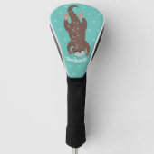 Niedliches Ottertauchen auf aquamariner Cartoon-Ab Golf Headcover (Vorderseite)