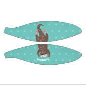 Niedliches Ottertauchen auf aquamariner Cartoon-Ab Mini Basketball (Panele)