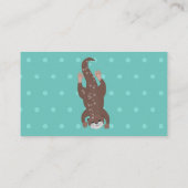 Niedliches Ottertauchen auf aquamariner Cartoon-Ab Visitenkarte (Rückseite)