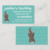 Niedliches Ottertauchen auf aquamariner Cartoon-Ab Visitenkarte (Vorne/Hinten)