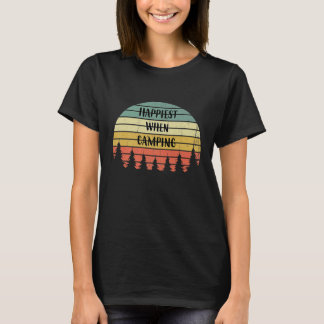 Niedliches Outdoor am glücklichsten, wenn Camping  T-Shirt