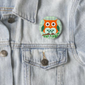 Niedliches Owl an einer Zweigstelle Button (Beispiel)