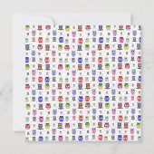 Niedliches Owl auf einem Zweig Einladung zum Gebur (Rückseite)