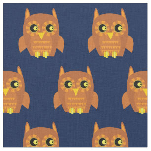 Niedliches Owl Bird Kid Baby Kinderzimmer Navy Blu Stoff