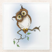 Niedliches Owl Brown Hoot Glasuntersetzer (Vorderseite)