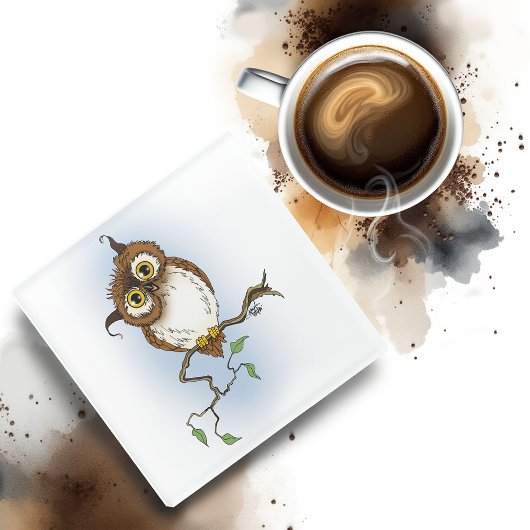 Niedliches Owl Brown Hoot Glasuntersetzer
