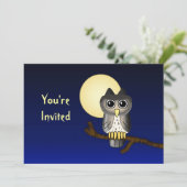 Niedliches Owl Custom Halloween Einladung (Stehend Vorderseite)