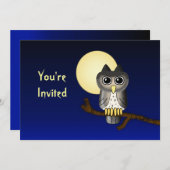 Niedliches Owl Custom Halloween Einladung (Vorne/Hinten)