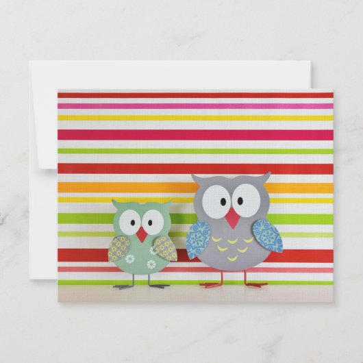 Niedliches Owl Dankeschön Note Card Mitteilungskarte (Vorderseite)