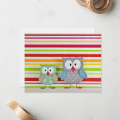 Niedliches Owl Dankeschön Note Card Mitteilungskarte (Vorderseite/Rückseite Beispiel)