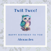 Niedliches Owl Dusty Blue Woodland Tierischer Kind Serviette