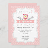 Niedliches Owl Geburtstag Einladung Sweet Light Pi (Vorne/Hinten)