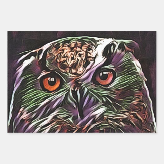 NIEDLICHES OWL GESCHENKPAPIER SET (Vorderseite)