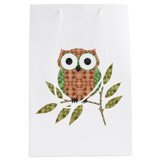 Niedliches Owl-Geschenktasche Mittlere Geschenktüte (Vorderseite)