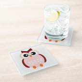 NIEDLICHES OWL GLASUNTERSETZER (Schrägansicht)