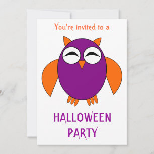 Niedliches Owl-Halloween-Party individuell anpassb Einladung