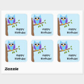 Niedliches Owl Happy Birthday Sticker (Blatt)