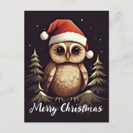 Niedliches Owl Happy Holidays Weihnachten (Vorderseite)