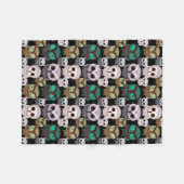 Niedliches Owl Illustrationsmuster Fleecedecke (Vorderseite (Horizontal))