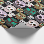 Niedliches Owl Illustrationsmuster Geschenkpapier (Ecke)