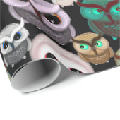 Niedliches Owl Illustrationsmuster Geschenkpapier (Rolleneckpunkt)