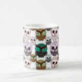 Niedliches Owl Illustrationsmuster Kaffeetasse (Mittel)