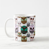 Niedliches Owl Illustrationsmuster Kaffeetasse (Links)