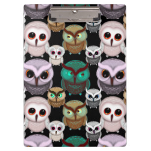 Niedliches Owl Illustrationsmuster Klemmbrett