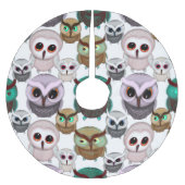 Niedliches Owl Illustrationsmuster Polyester Weihnachtsbaumdecke (Vorderseite)