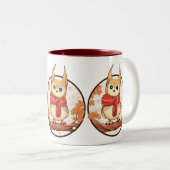 Niedliches Owl in der Winterdarstellung Zweifarbige Tasse (VorderseiteRechts)