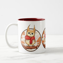 Niedliches Owl in der Winterdarstellung Zweifarbige Tasse