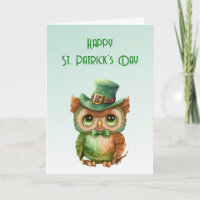 Niedliches Owl in einem Green Top Hat St. Patrick'