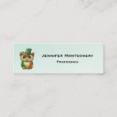 Niedliches Owl in einem grünen Top Hat Mini Visitenkarte (Vorderseite)