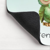 Niedliches Owl in einem grünen Top Hat Mousepad (Ecke)