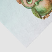 Niedliches Owl in einem grünen Top Hat Seidenpapier (Ausschnitt)
