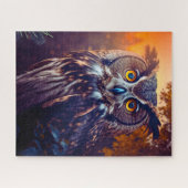 Niedliches Owl in Forest Nature Wildlife Bird Anim Puzzle (Horizontal)